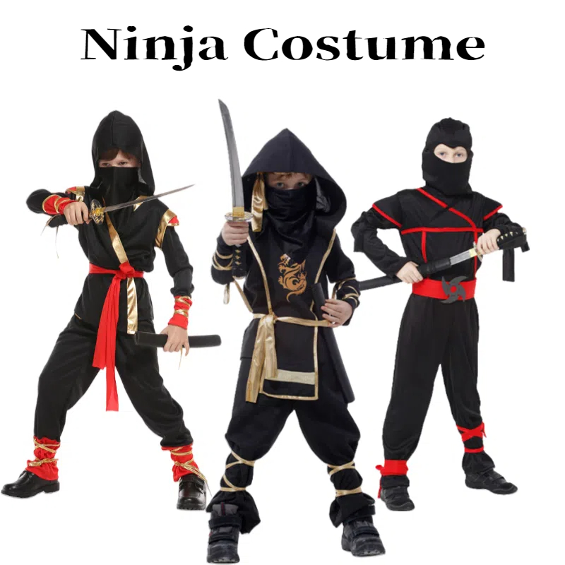 Kids Outdoor Ninja Equipment - เด็กชุดนินจาชุดเด็กหญิงคอสเพลย์ชุดสําหรับ Carnival Party นักรบที่มองไม่เห็นนักรบ Assassin เครื่องแต่งกายแฟนซีสีดําสีแดง