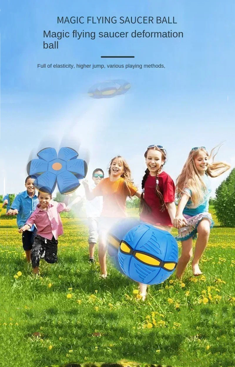 Kids Outdoor Jumping Toys - ลูกบอลจานบินวิเศษสำหรับเด็ก ของเล่นเด้งดึ๋งแปลงร่างได้ ของเล่นกระโดดแบบอินเทอร์แอคทีฟ ของเล่นเสริมพัฒนาการทางประสาทสัมผัส ของเล่นกลางแจ้ง ของเล่นกีฬา