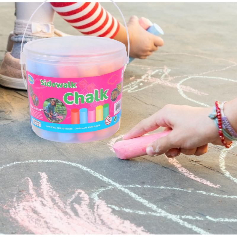 Kids Outdoor Chalkboard - ชอล์กสีทางเท้าจัมโบ้ล้างทําความสะอาดได้สําหรับเด็กและผู้ใหญ่, ทาสีบนกระดานดําในห้องเรียนหรือสนามเด็กเล่นกลางแจ้ง, ของขวัญที่ดีสําหรับงานปาร์ตี้