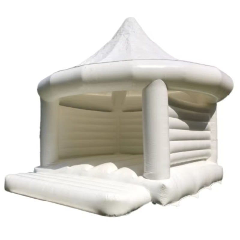 Kids Outdoor Toys - บ้านลมสีขาวสำหรับงานแต่งงาน ของเล่นกลางแจ้งสำหรับเด็ก ปราสาทลมสำหรับเด็ก อุปกรณ์จัดงานเล่นเกม ลูกบอลฟองสบู่
