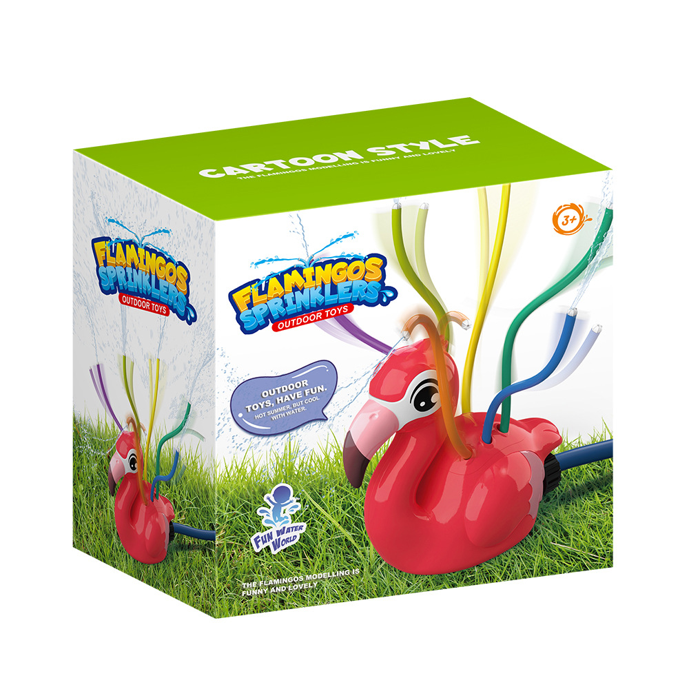 Kids Outdoor Yard Tools - สปริงเกอร์รูปนกฟลามิงโก การ์ตูน ของเล่นเด็กสำหรับสวนหลังบ้าน ฉีดน้ำเล่นสนุกในฤดูร้อน