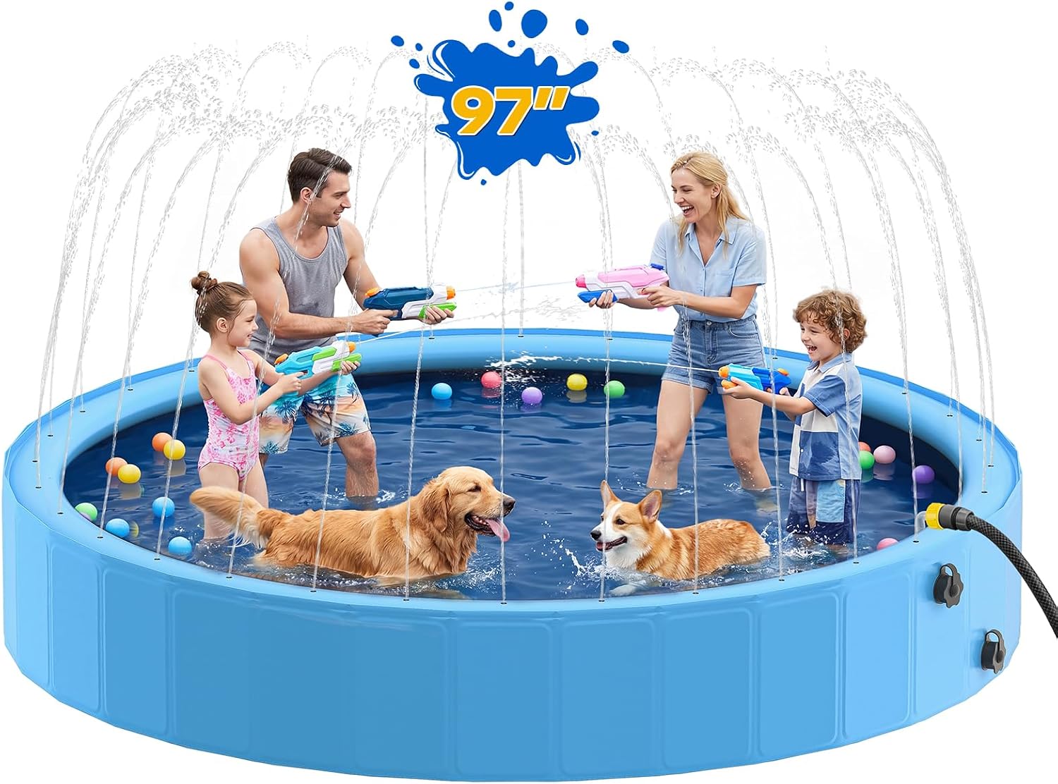 Sprinkler Splash Pad - สแปลชแพด วัสดุพีวีซี ขนาดใหญ่ ทนทาน พับเก็บได้ พกพาสะดวก