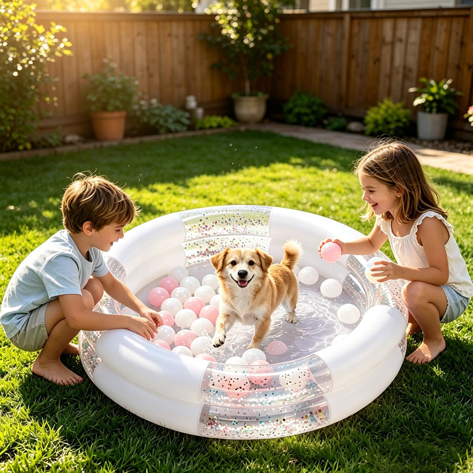 Kids Indoor Outdoor Games - สระน้ำเด็กเล็กแบบเป่าลมสำหรับเล่นน้ำในฤดูร้อน ของเล่นสระว่ายน้ำขนาดเล็กสำหรับเด็ก สำหรับสวนในบ้านและนอกบ้าน เล่นน้ำในร่มและกลางแจ้ง