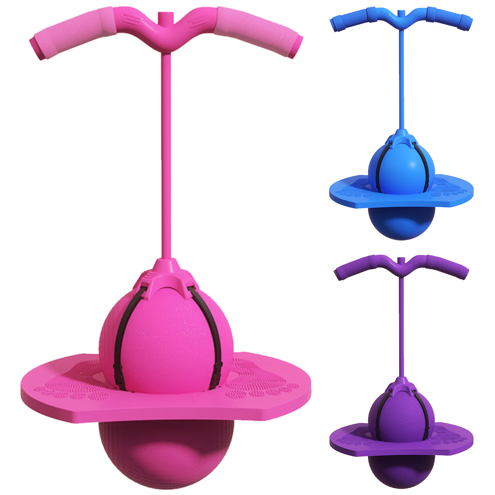 Kids Outdoor Jumping Toys - ลูกบอลกระโดดทรงตัวพร้อมที่จับและปั๊มลม ของเล่นกระโดดสูง ปลอดภัยและสนุก แท่นทรงตัว ลูกบอลเด้งดึ๋งสำหรับเด็ก เล่นกลางแจ้ง