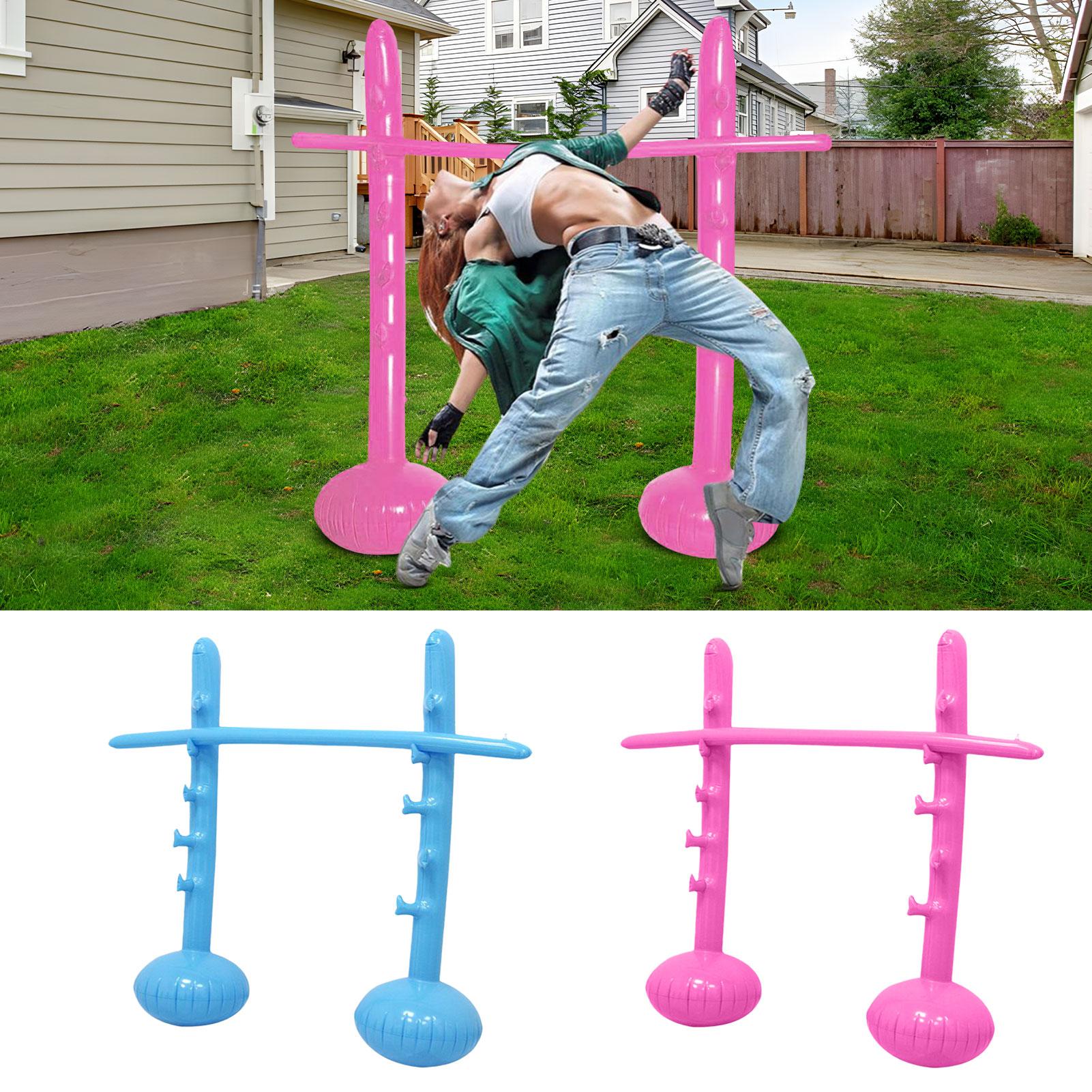 Kids Outdoor Play Area - เกมลิมโบแบบเป่าลม เกมปาร์ตี้ลิมโบแบบเป่าลมสำหรับกิจกรรมกลางแจ้ง เสาปรับความสูงได้ กิจกรรมปาร์ตี้สำหรับเด็ก กิจกรรมในสวน