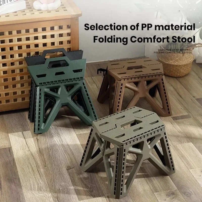 Kids Outdoor Folding Chair - เก้าอี้พับแบบพกพา เก้าอี้พลาสติกสำหรับแคมป์ปิ้งกลางแจ้ง รับน้ำหนักได้มาก ทนทาน ใช้เป็นเก้าอี้สตูลพับได้สำหรับเด็กหรือผู้ใหญ่