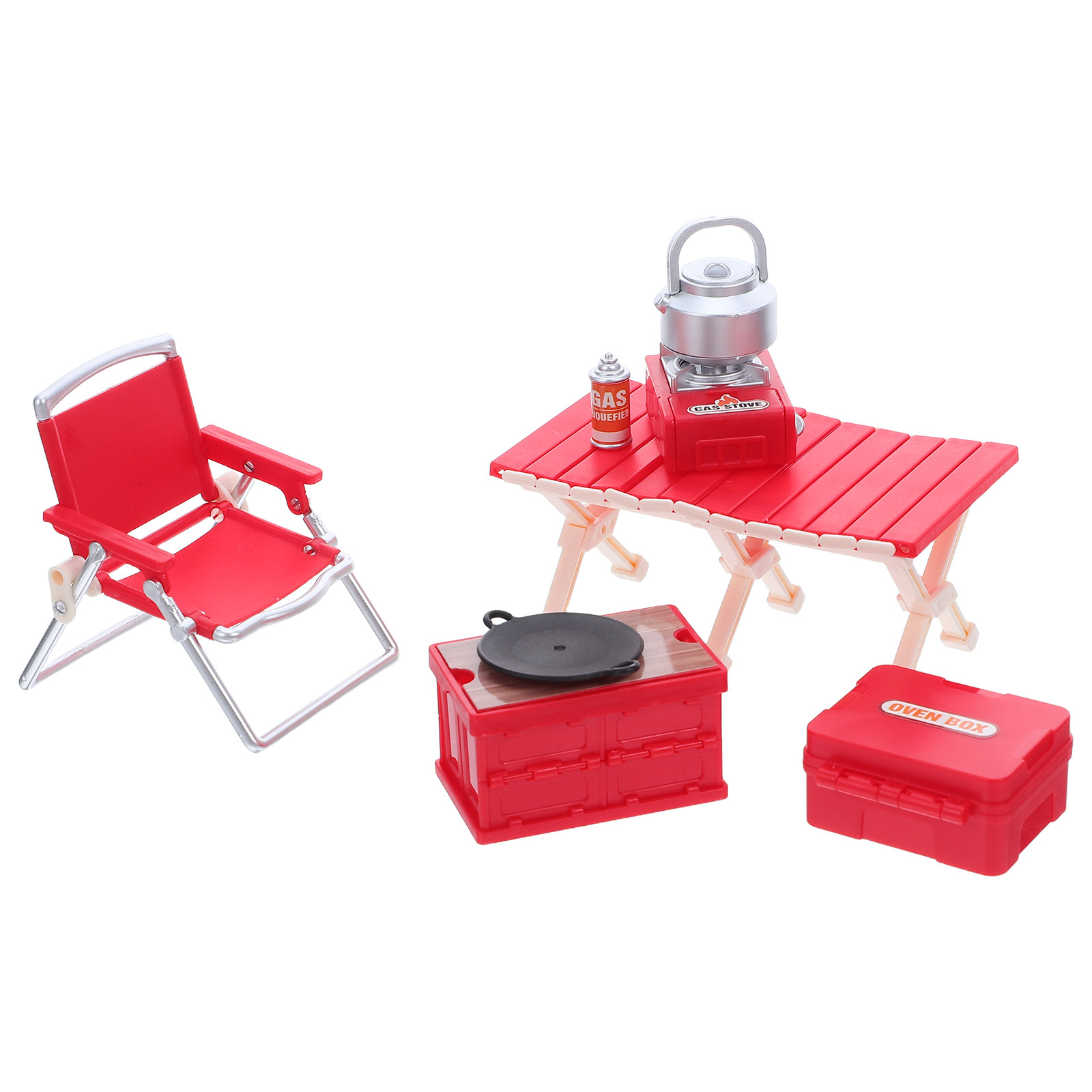 Kids Outdoor Folding Chair - 1 ชุด เฟอร์นิเจอร์แคมป์ปิ้งจำลอง โต๊ะปิกนิก เก้าอี้พับ เตาแก๊ส