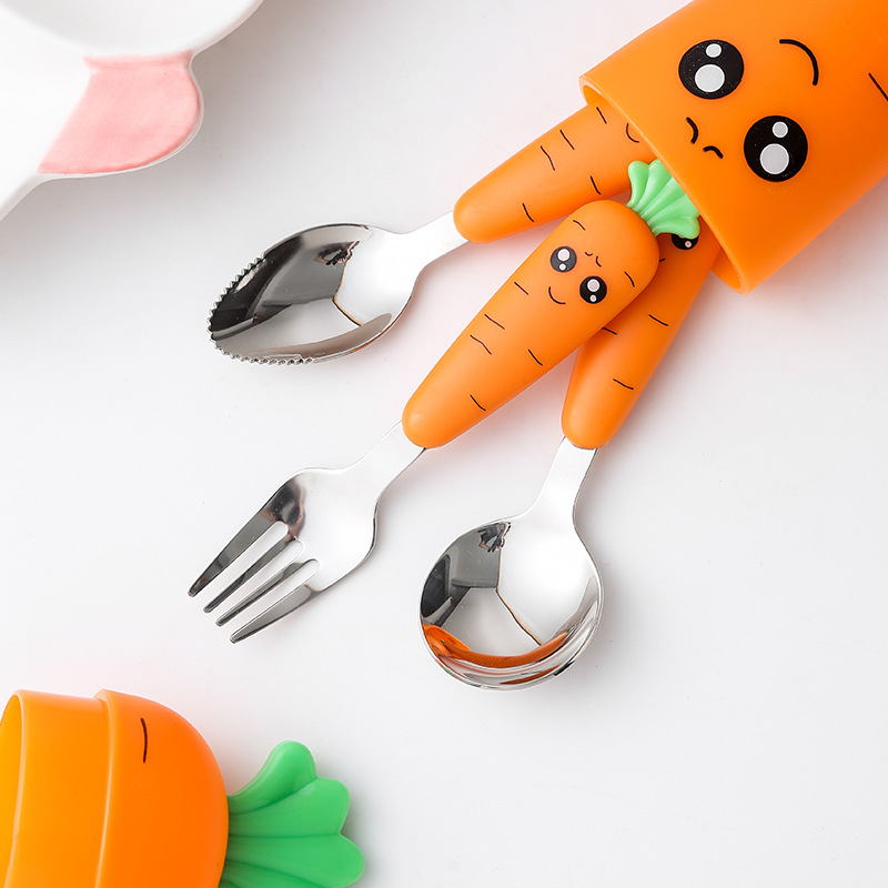 Kids Outdoor Kitchen Set - ชุดช้อนส้อมสแตนเลสสำหรับเด็ก 1 ชุด พร้อมกล่อง ช้อนส้อมสำหรับเด็ก ชุดอาหารสำหรับเด็ก