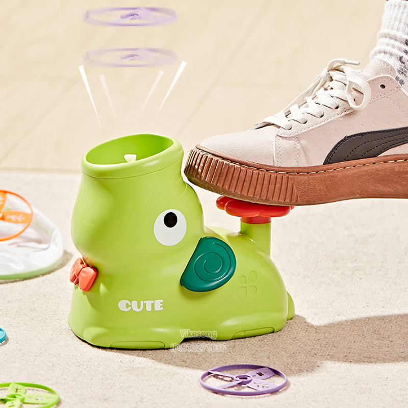 Kids Outdoor Jumping Toys - จานบินแผ่นดิสก์เครื่องยิงจรวดแบบจานบินกลางแจ้งใบพัดลอยสวนของเล่นสำหรับเด็ก gratis ongkir กีฬากระโดด จานร่อนอากาศจรวด Launcher