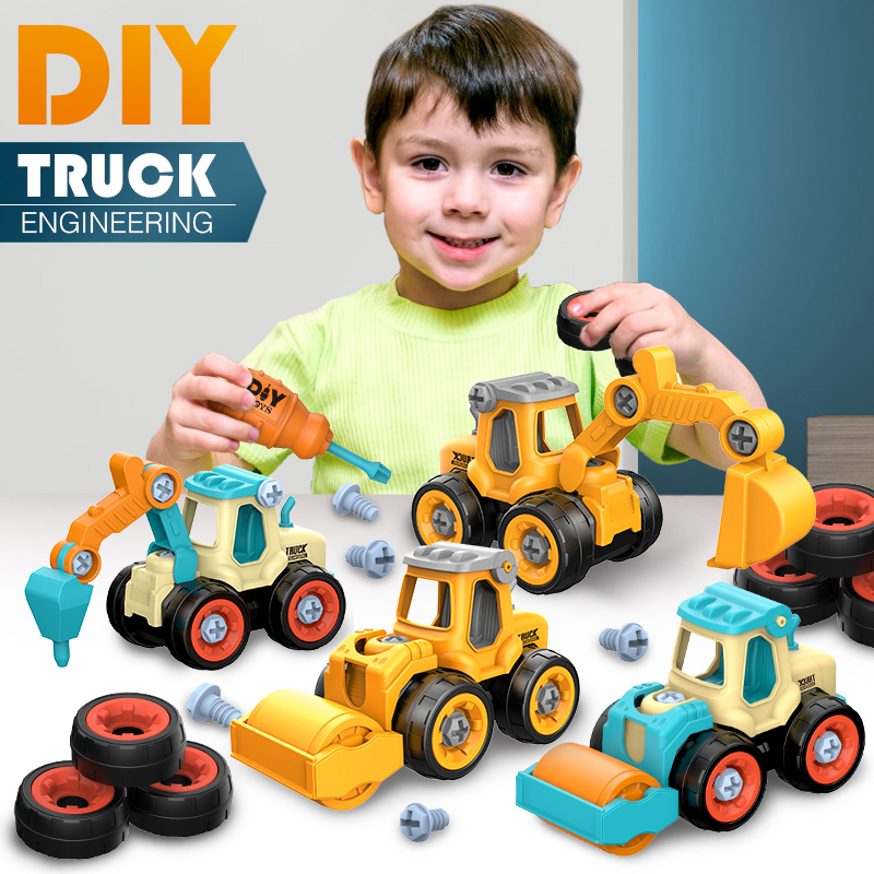 Kids Outdoor Digger - เด็กประกอบวิศวกรรมยานพาหนะที่ถอดออกได้ Assembly Excavator สกรูเด็ก Interactive การศึกษาชุดของเล่นสําหรับ