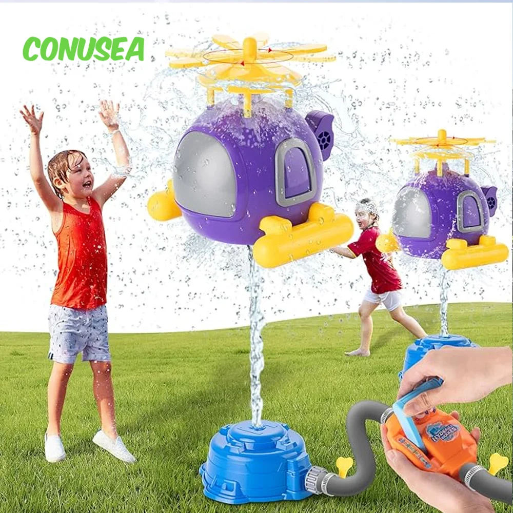 Kids Outdoor Yard Tools - เฮลิคอปเตอร์สปริงเกลอร์น้ําของเล่นเด็กเกมกลางแจ้งกีฬาสเปรย์น้ําขับเคลื่อนของเล่นสําหรับลานสนามหญ้าสวนเด็กผู้หญิงเด็ก