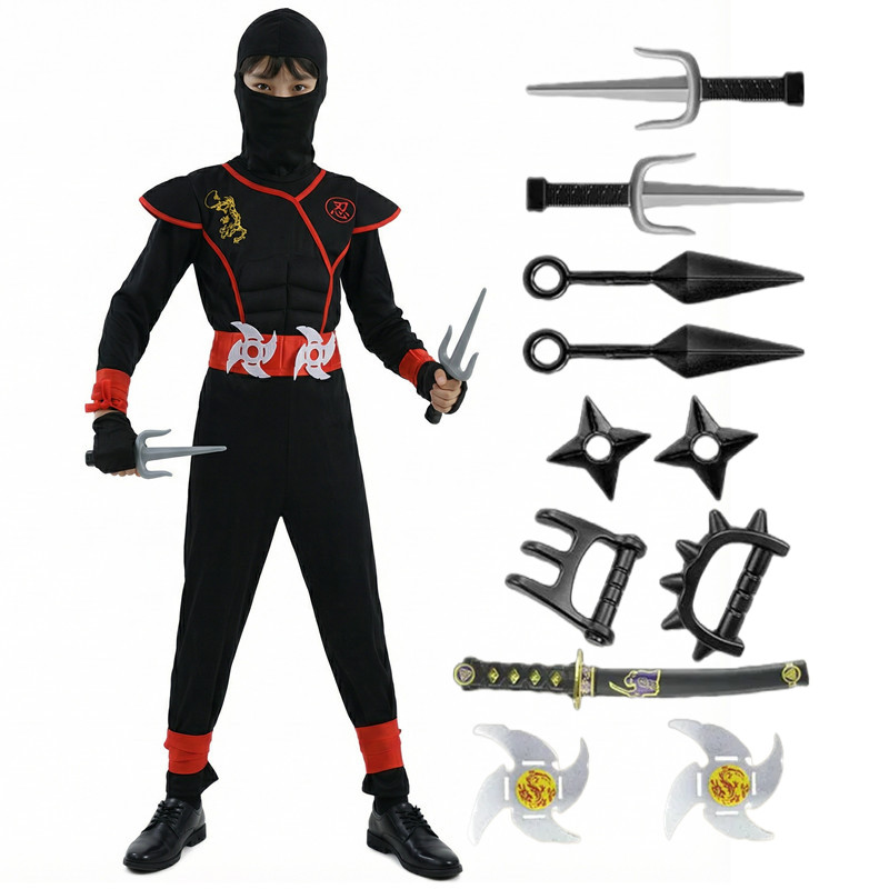 ชุดนินจาสีดำและสีน้ำเงินสำหรับ - Kids Outdoor Ninja Equipment บทวิจารณ์และราคา