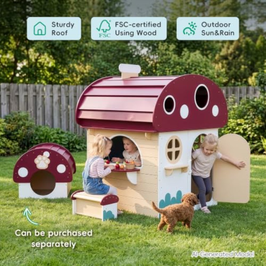 บ้านเด็กเล่นกลางแจ้งทำจากไม้เน - Kids Outdoor Chalkboard บทวิจารณ์และราคา