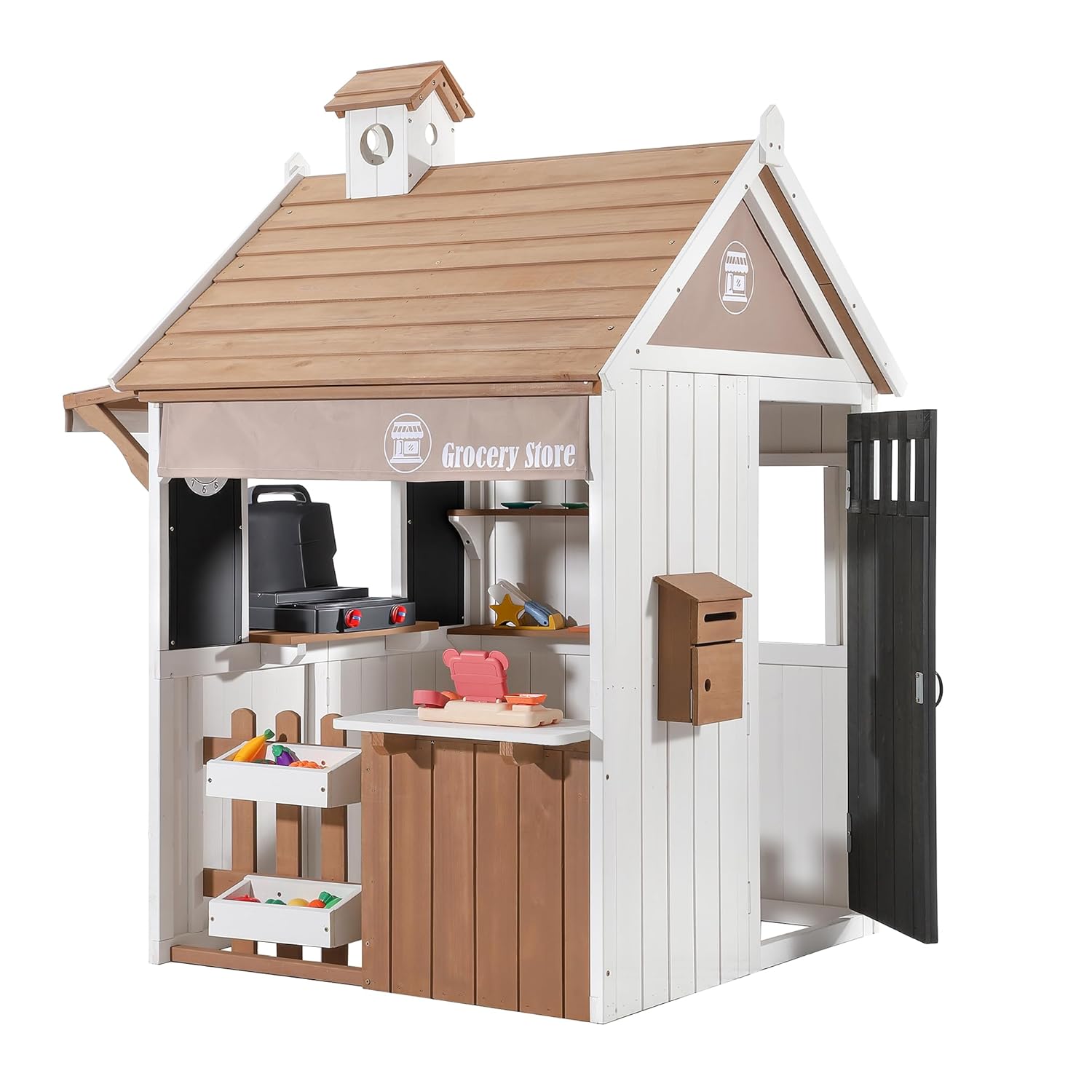 บ้านไม้ซีดาร์สำหรับเด็กเล่นกลา - Kids Outdoor Chalkboard บทวิจารณ์และราคา
