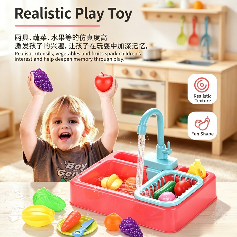 ชุดอ่างล้างจานพลาสติกของเล่นใน - Kids Outdoor Kitchen Set บทวิจารณ์และราคา