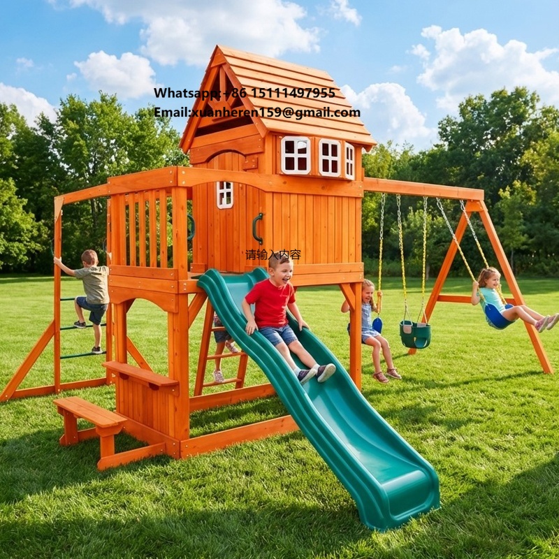 ชุดเครื่องเล่นสนามเด็กเล่นกลาง - Kids Outdoor Swing Set บทวิจารณ์และราคา