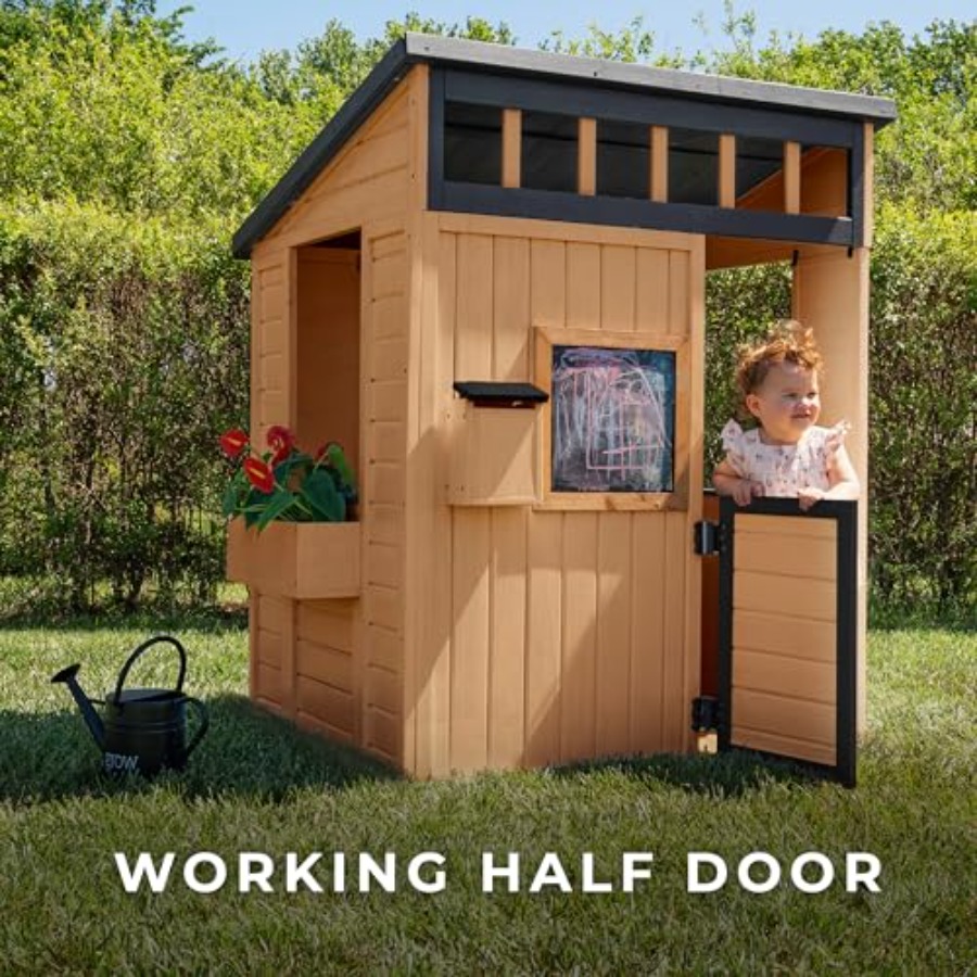 บ้านเด็กเล่นกลางแจ้ง: ไม้ซีดาร - Kids Outdoor Chalkboard บทวิจารณ์และราคา