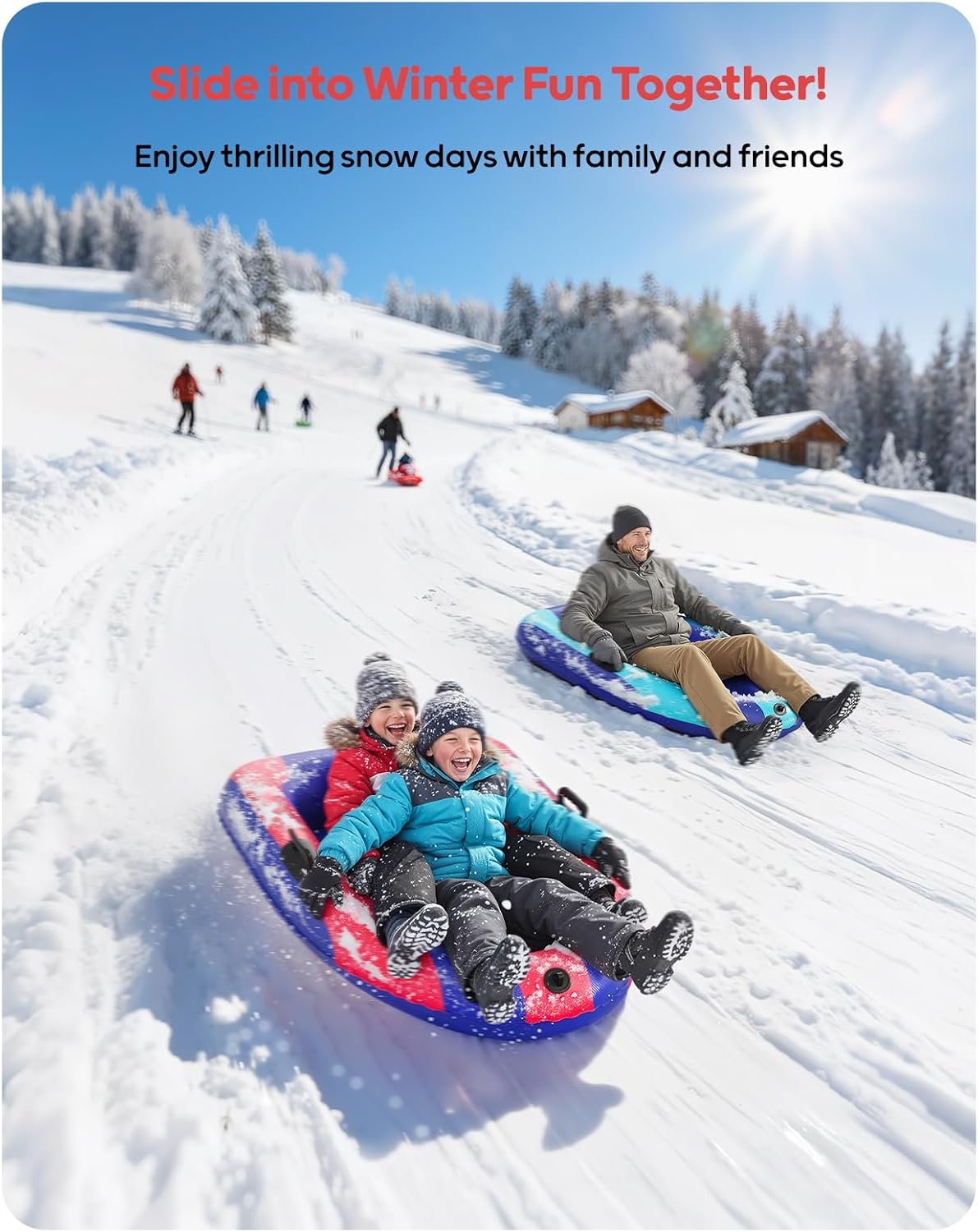 QPAU รถเลื่อนหิมะพีวีซีแบบเป่า - Kids Outdoor Toys บทวิจารณ์และราคา