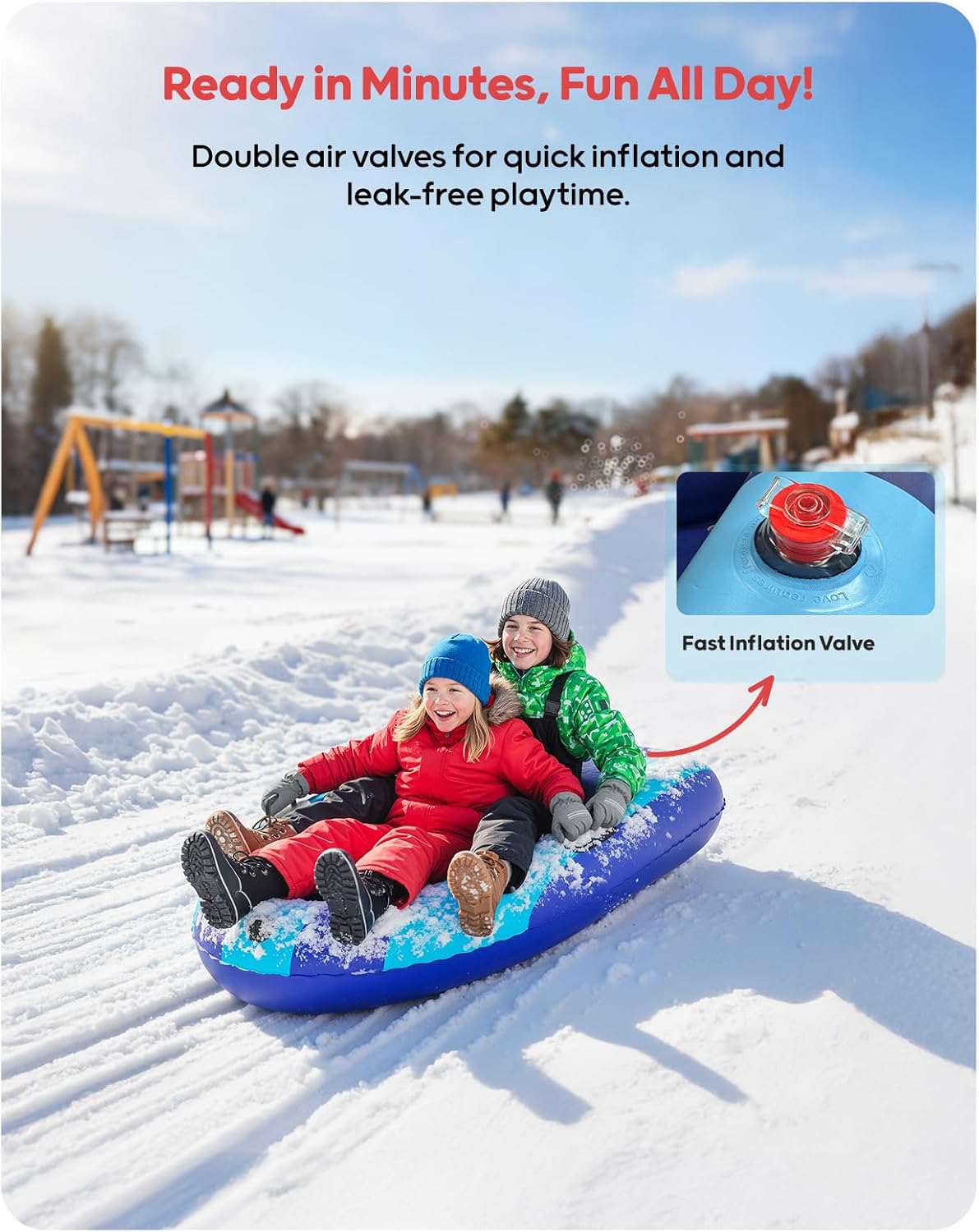 QPAU รถเลื่อนหิมะพีวีซีแบบเป่า - Kids Outdoor Toys บทวิจารณ์และราคา