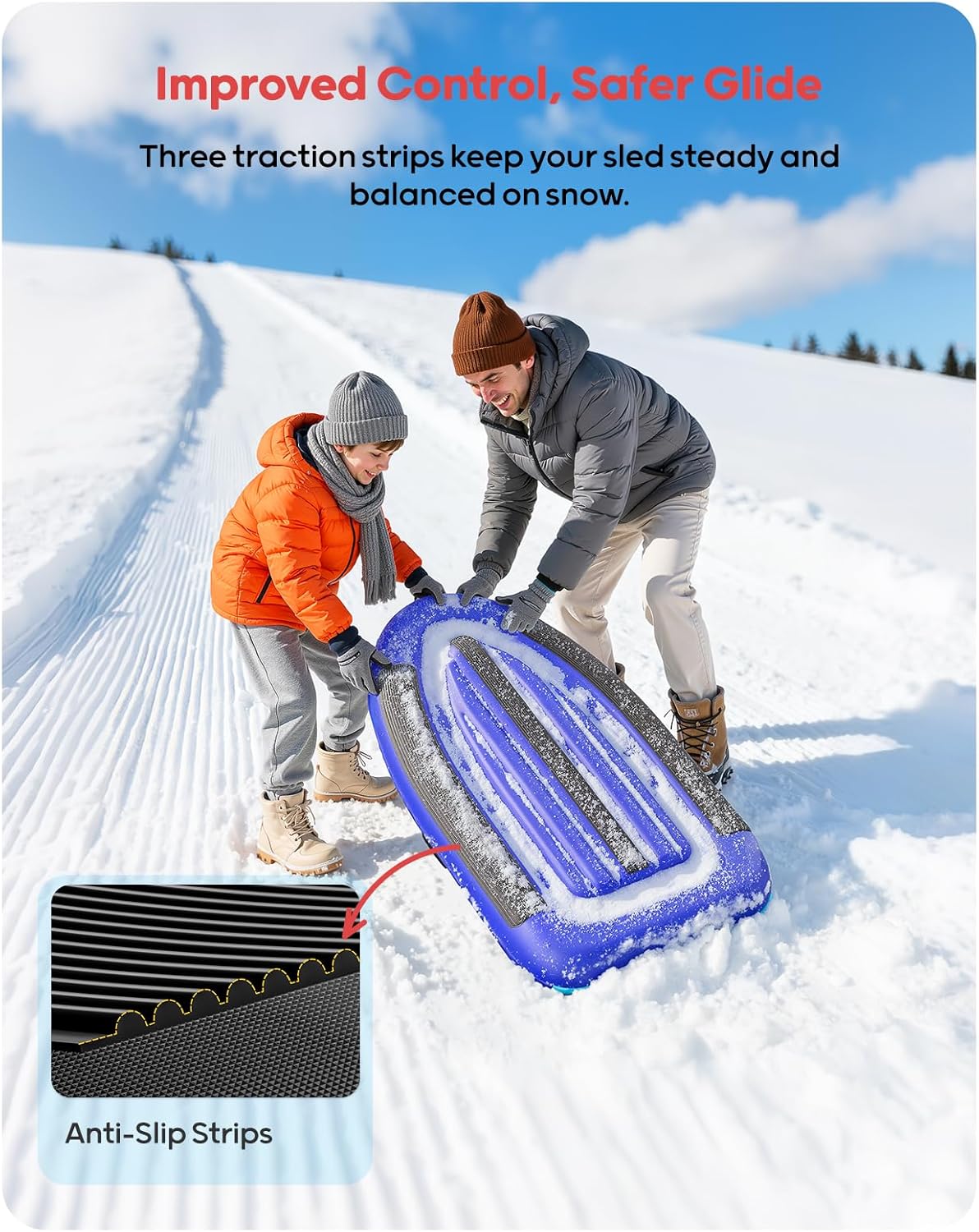 QPAU รถเลื่อนหิมะพีวีซีแบบเป่า - Kids Outdoor Toys บทวิจารณ์และราคา