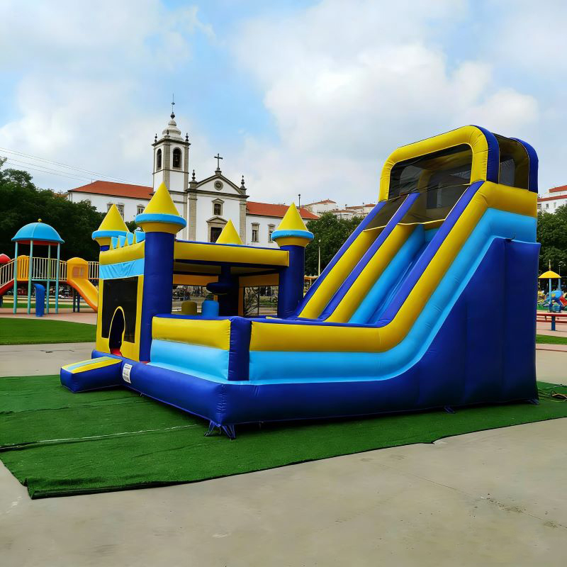 บ้านลมเป่าลมพร้อมสไลเดอร์ยักษ์ - Kids Outdoor Jumping Toys บทวิจารณ์และราคา