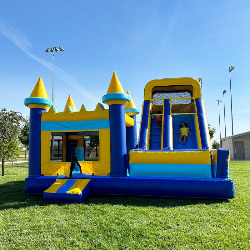 บ้านลมเป่าลมพร้อมสไลเดอร์ยักษ์ - Kids Outdoor Jumping Toys บทวิจารณ์และราคา