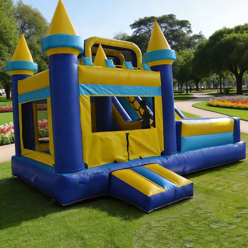 บ้านลมเป่าลมพร้อมสไลเดอร์ยักษ์ - Kids Outdoor Jumping Toys บทวิจารณ์และราคา