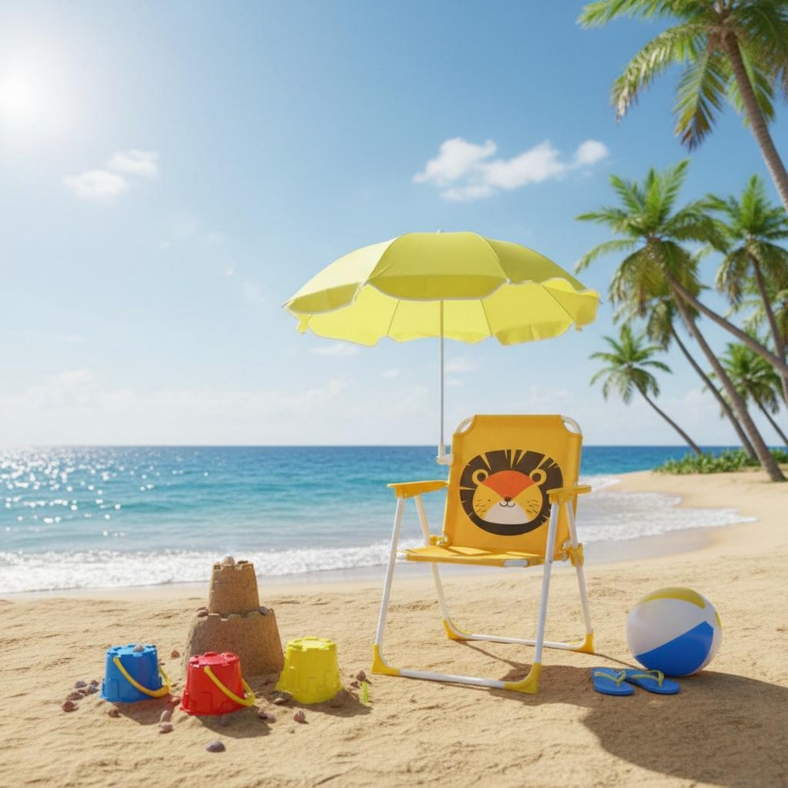 เก้าอี้ชายหาดสำหรับเด็กพร้อมร่ - Kids Outdoor Folding Chair บทวิจารณ์และราคา