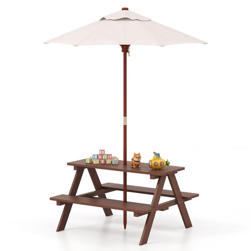 ชุดโต๊ะปิกนิกสำหรับเด็ก 4 ที่น - Kids Outdoor Bench With Umbrella บทวิจารณ์และราคา