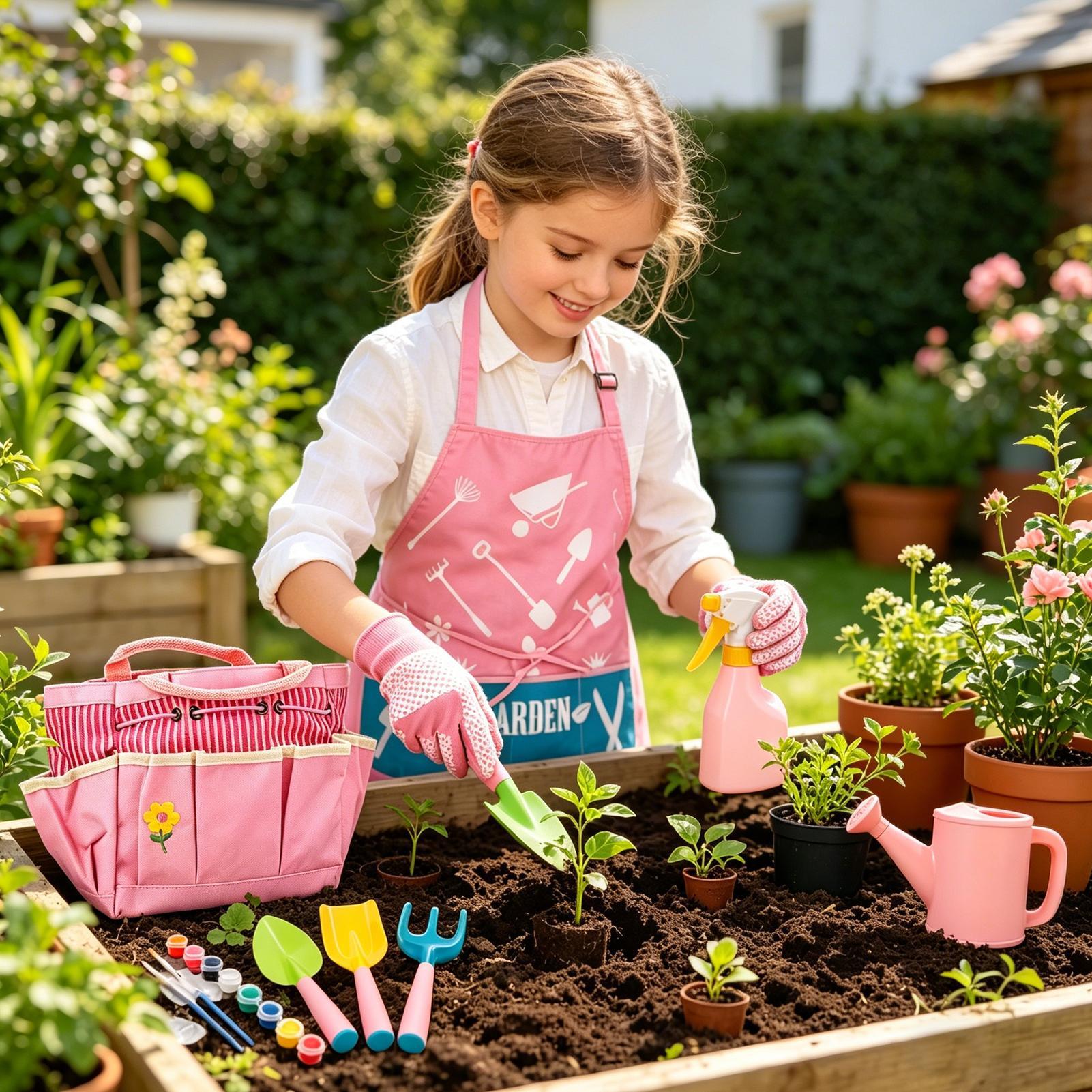 ชุดทำสวนสำหรับเด็ก น้ำหนักเบา  - Kids Outdoor Yard Tools บทวิจารณ์และราคา