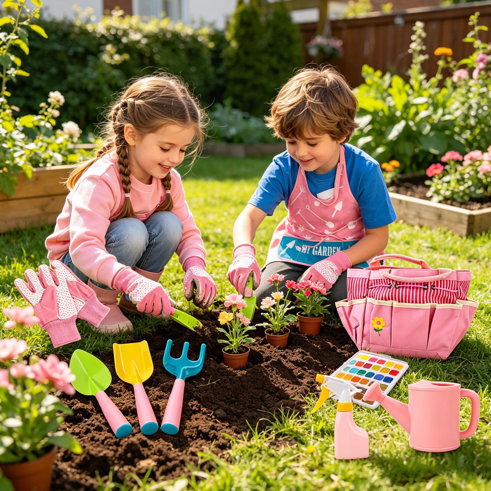 ชุดทำสวนสำหรับเด็ก น้ำหนักเบา  - Kids Outdoor Yard Tools บทวิจารณ์และราคา