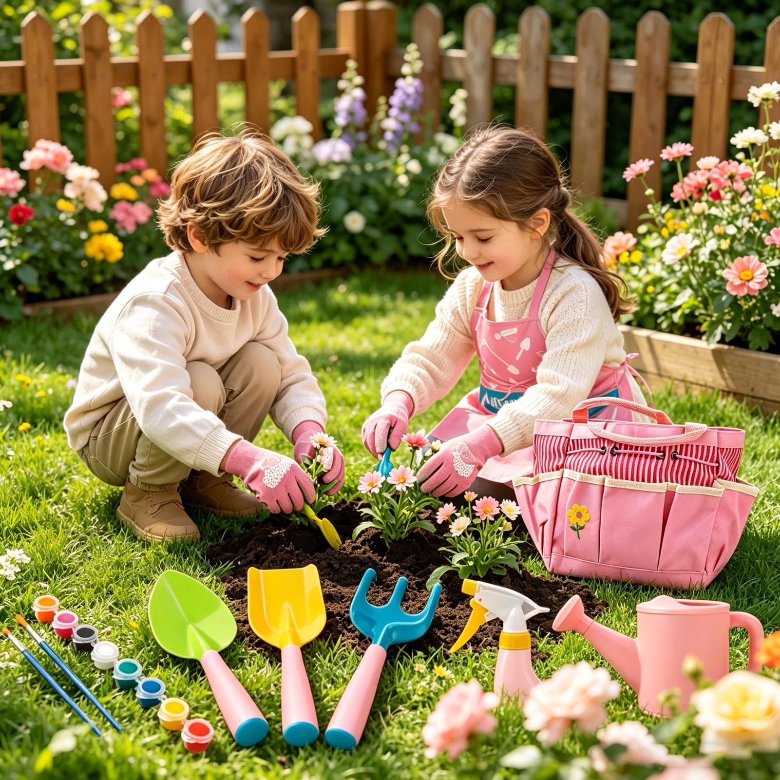 ชุดทำสวนสำหรับเด็ก น้ำหนักเบา  - Kids Outdoor Yard Tools บทวิจารณ์และราคา