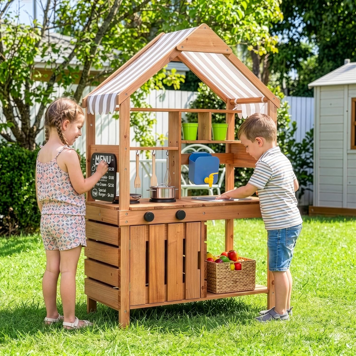 # ชุดครัวโคลนกลางแจ้งพร้อมหลัง - Kids Outdoor Chalkboard บทวิจารณ์และราคา