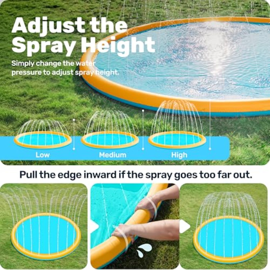 แผ่นรองเล่นน้ำกลางแจ้งสำหรับเด - Sprinkler Splash Pad บทวิจารณ์และราคา