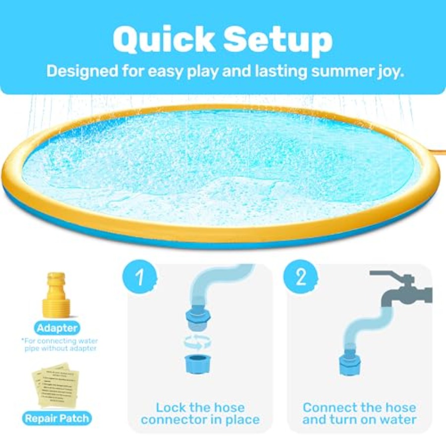 แผ่นรองเล่นน้ำกลางแจ้งสำหรับเด - Sprinkler Splash Pad บทวิจารณ์และราคา