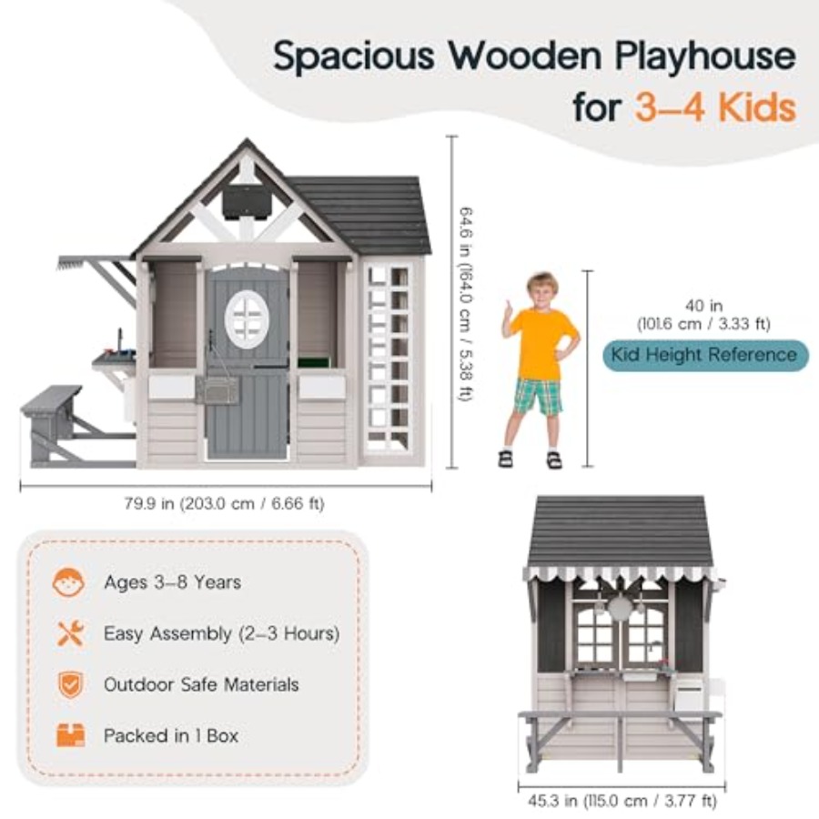 บ้านไม้สำหรับเด็กอายุ 3-8 ปี:  - Kids Outdoor Chalkboard บทวิจารณ์และราคา