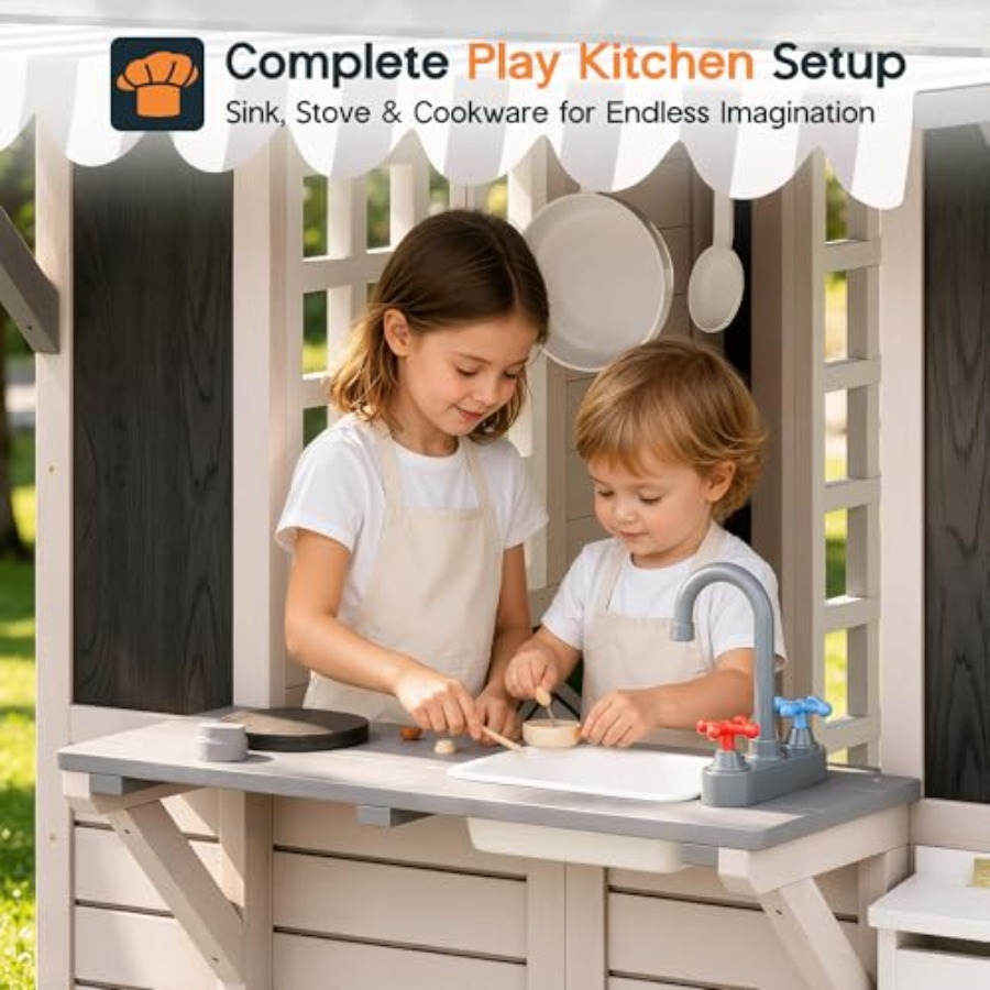 บ้านไม้สำหรับเด็กอายุ 3-8 ปี:  - Kids Outdoor Chalkboard บทวิจารณ์และราคา